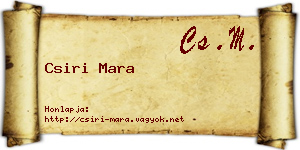 Csiri Mara névjegykártya